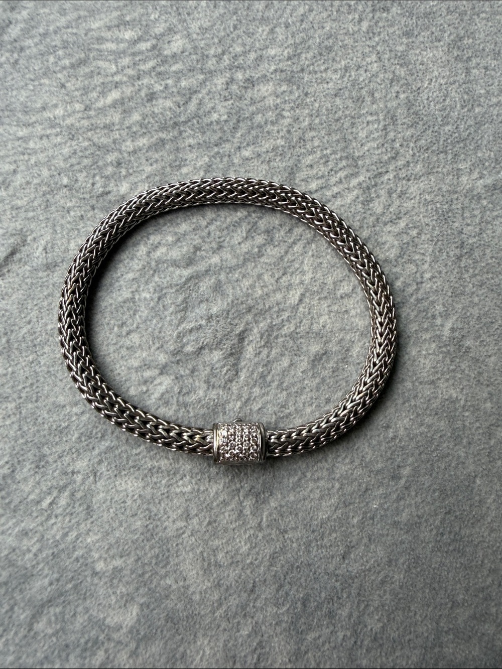 John Hardy Sterling Silver Diamond Bracelet
